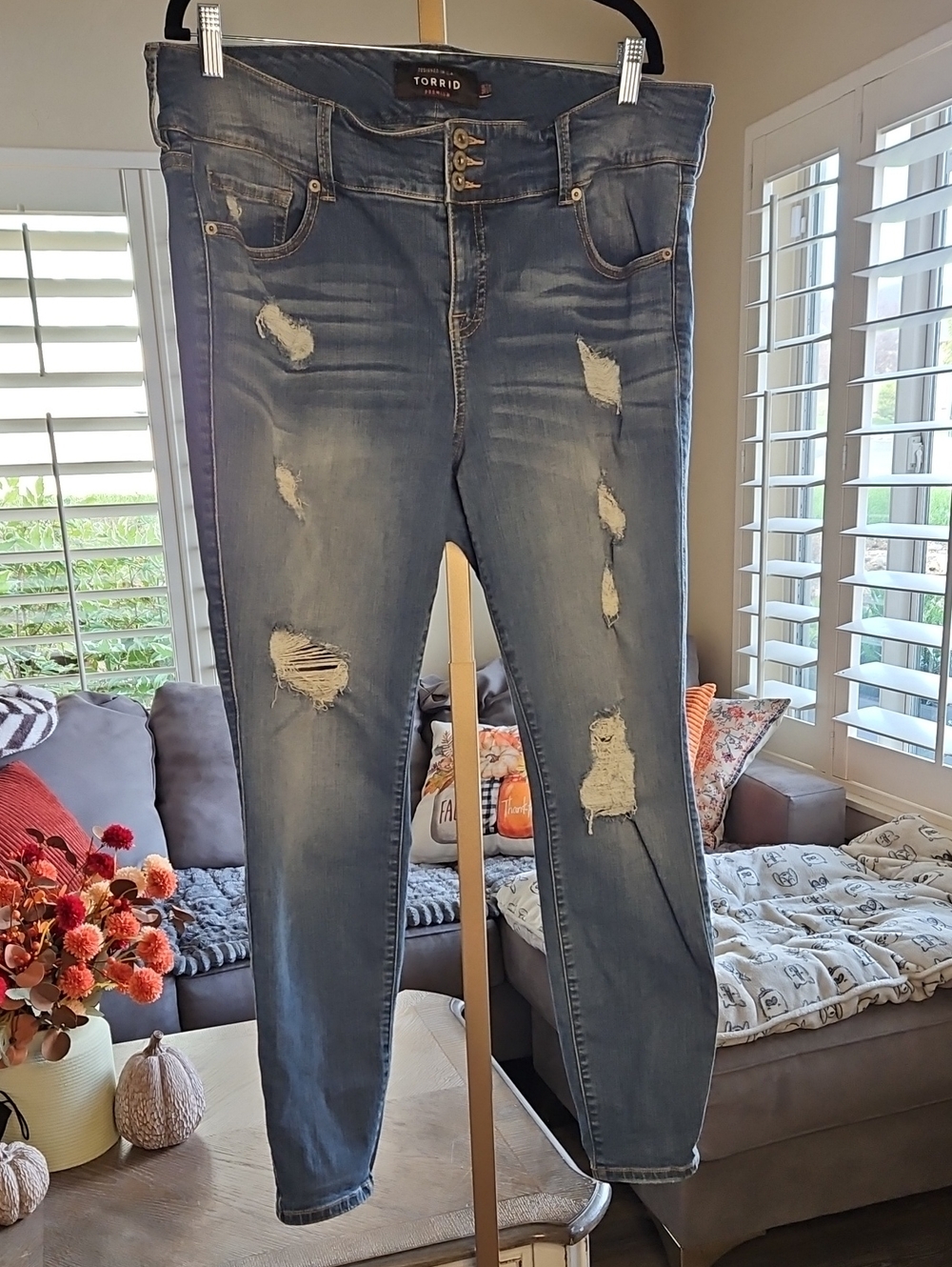 Torrid Plus Size Light Blue Distressed Jeans Jeggings